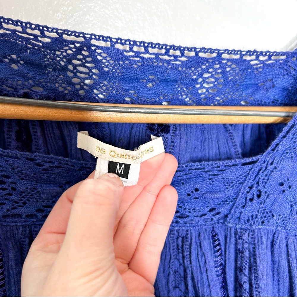 Anthropologie Blue Lace Blouse - Picture 4 of 7